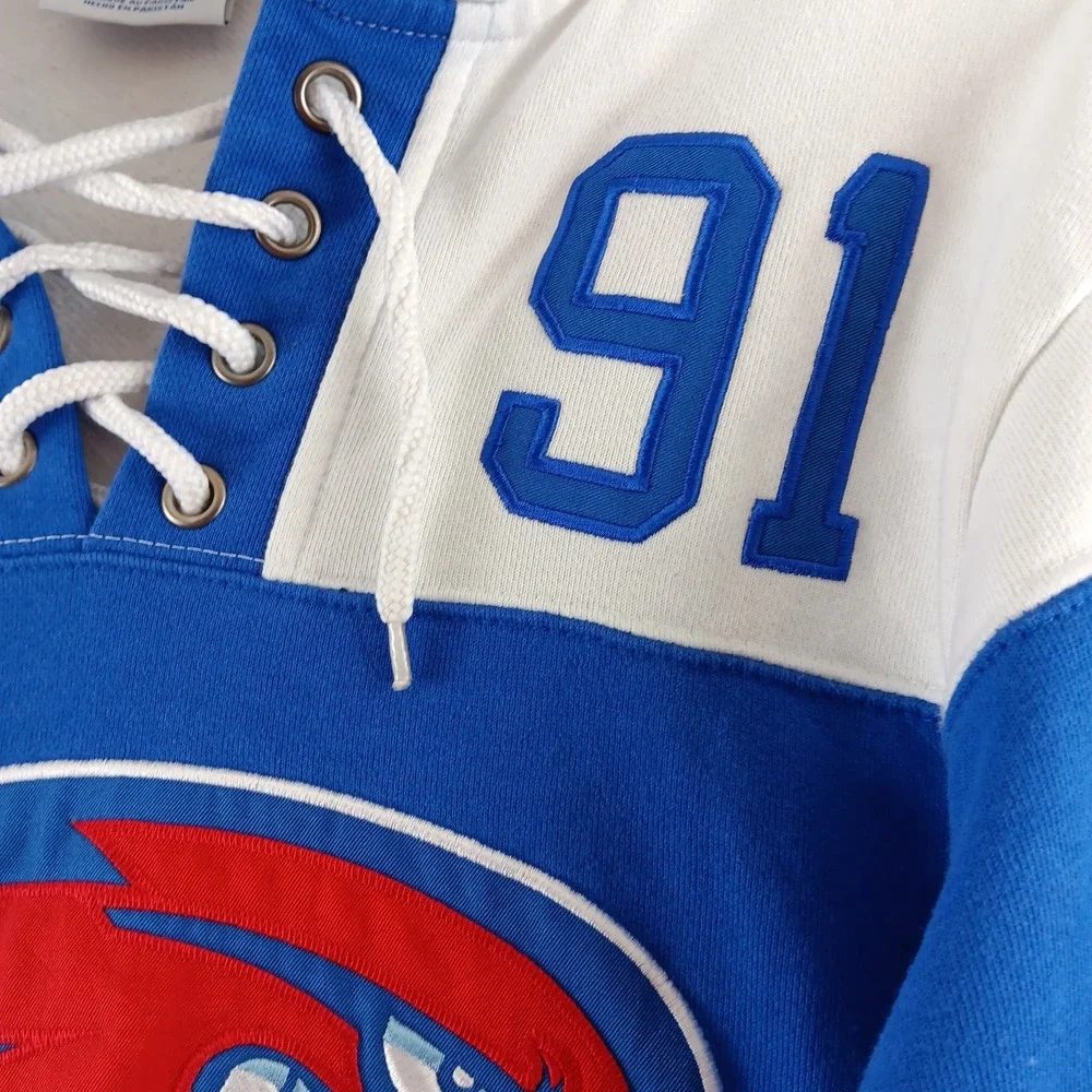 Champion UMASS Lowell River Hawks‎ Hockey Jersey Mens Extra Small Hooded Blue